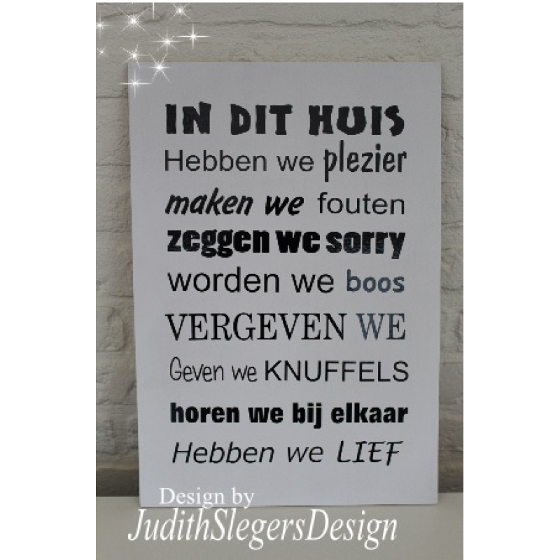 Tekstbord In dit huis