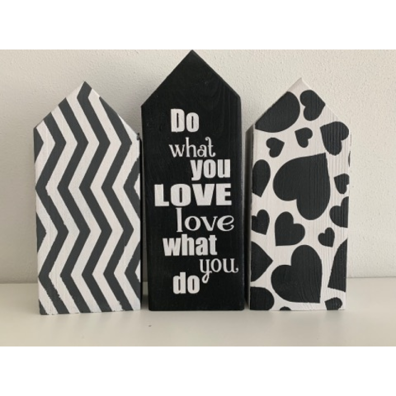 Huizen deco met tekst