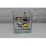 carnaval glasblokken 12x12 cm