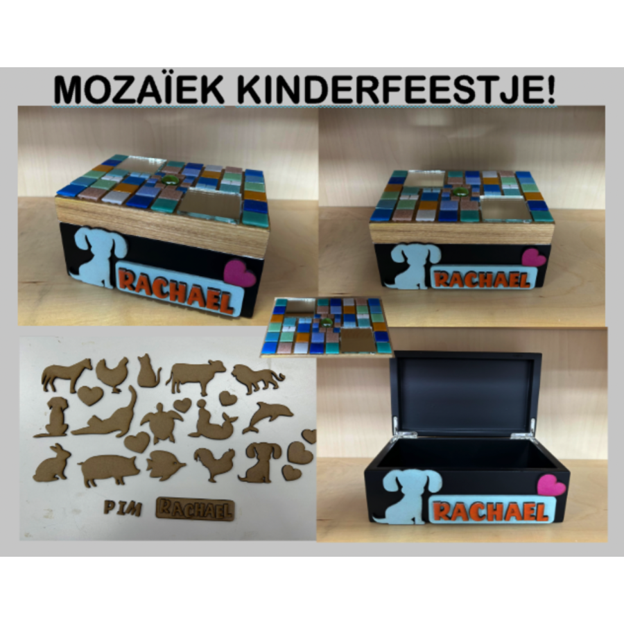 Mozaiek kinderfeestje kistje