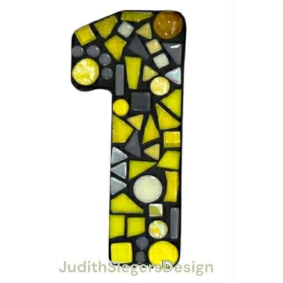 Huisnummer met Mozaiek 