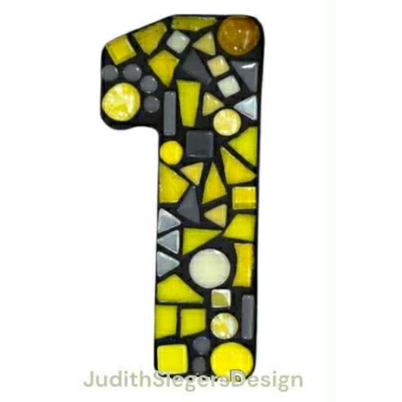 Huisnummer met Mozaiek 