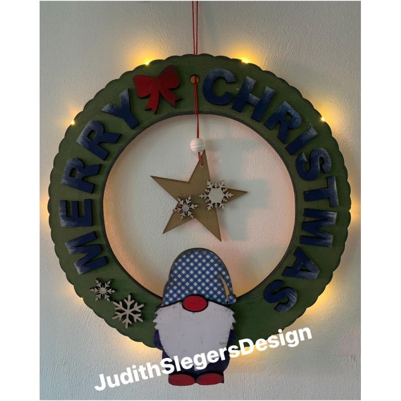 kerstkrans gnome of rendier