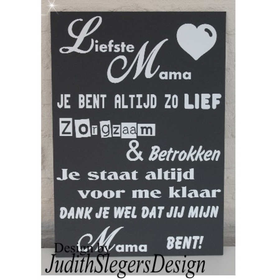 Tekstbord Mama liefste...