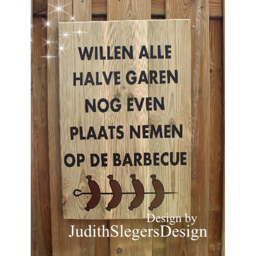 Wandbord BBQ voor buiten