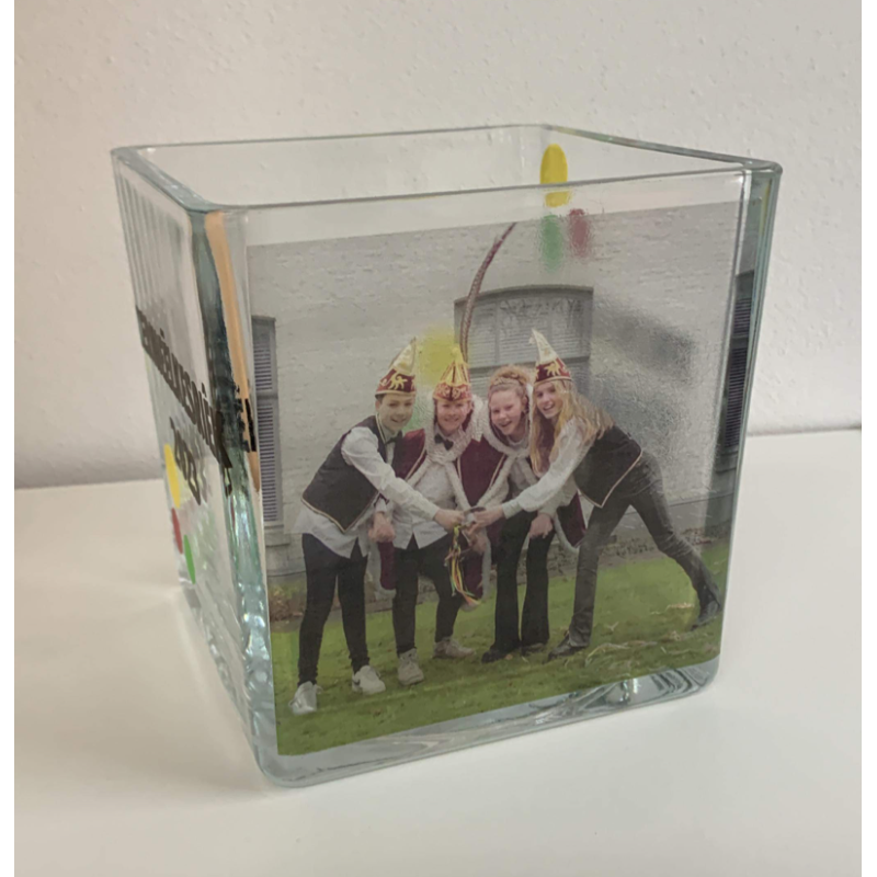 glasblok met foto 10x10cm