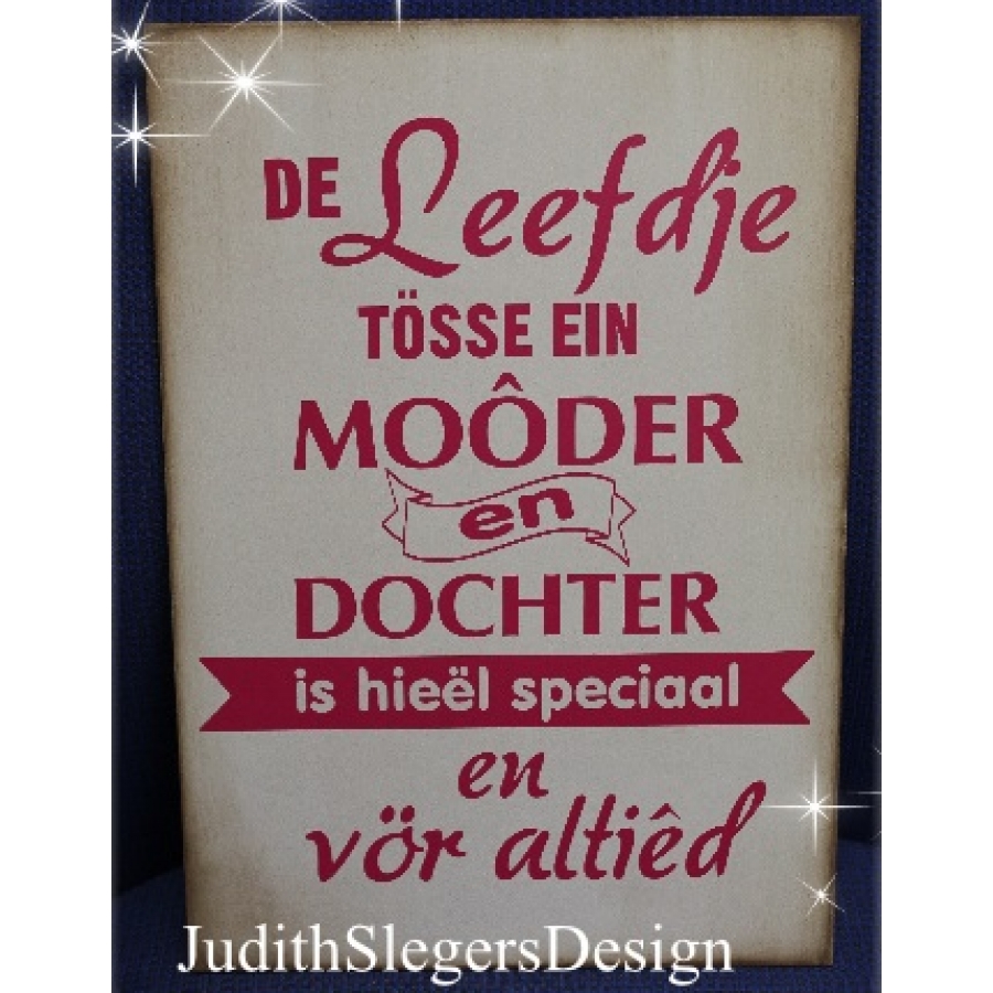 Tekstbord Leefde