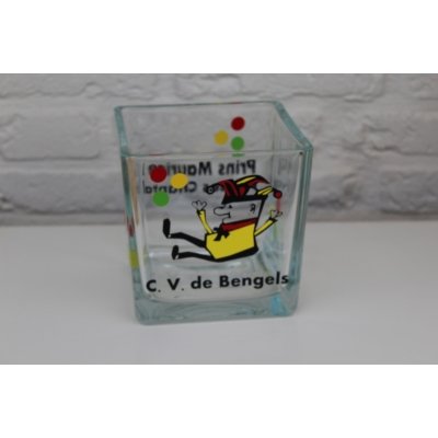 carnaval glasblokken 12x12 cm