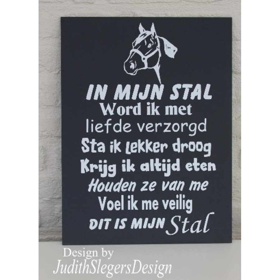Tekstbord In deze stal