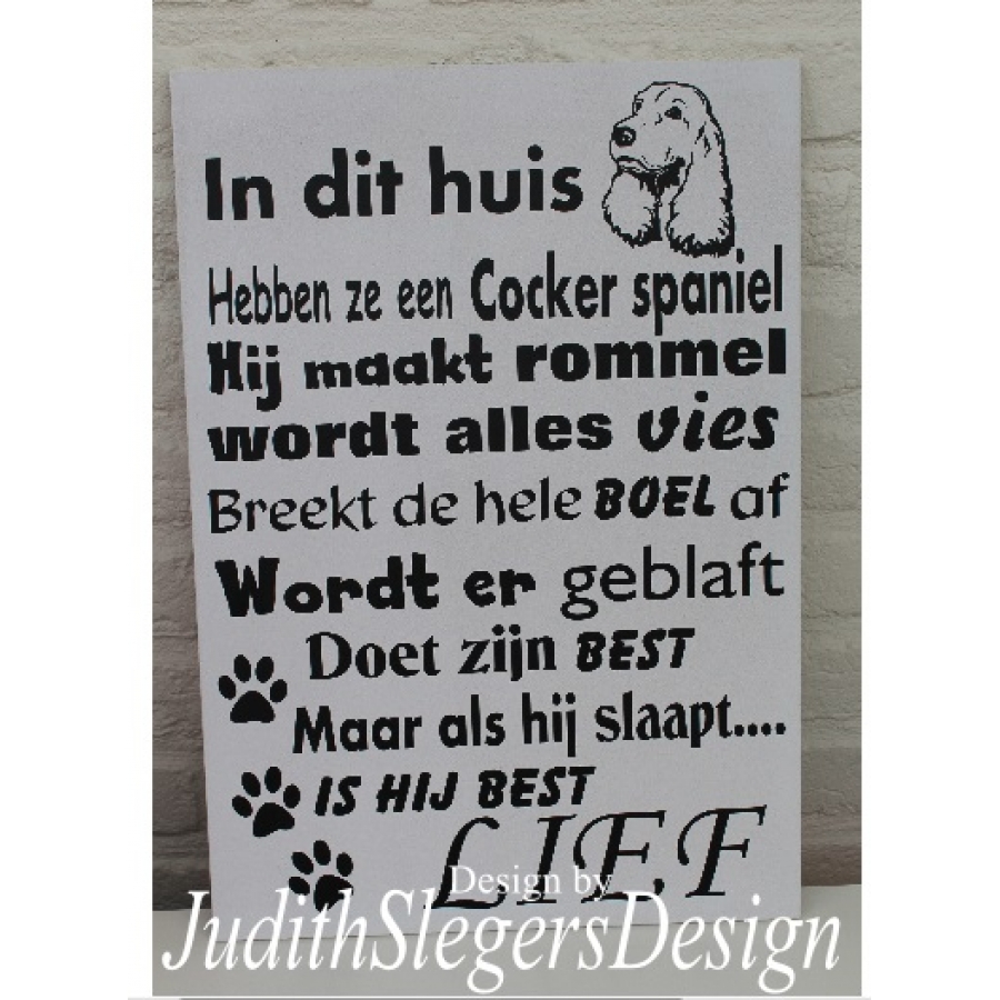 Tekstbord Cocker Spaniel